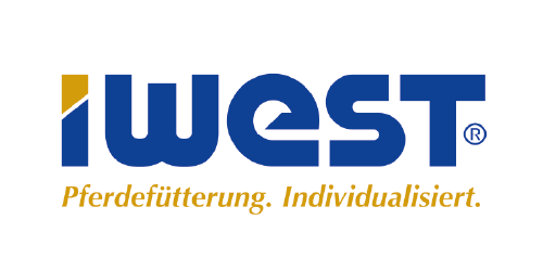 Logo der Firma iWEST: Pferdefütterung. Individualisiert.